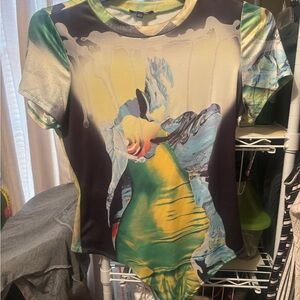 Fashion Nova Multicolor Abstract Bodysuit Size 1X